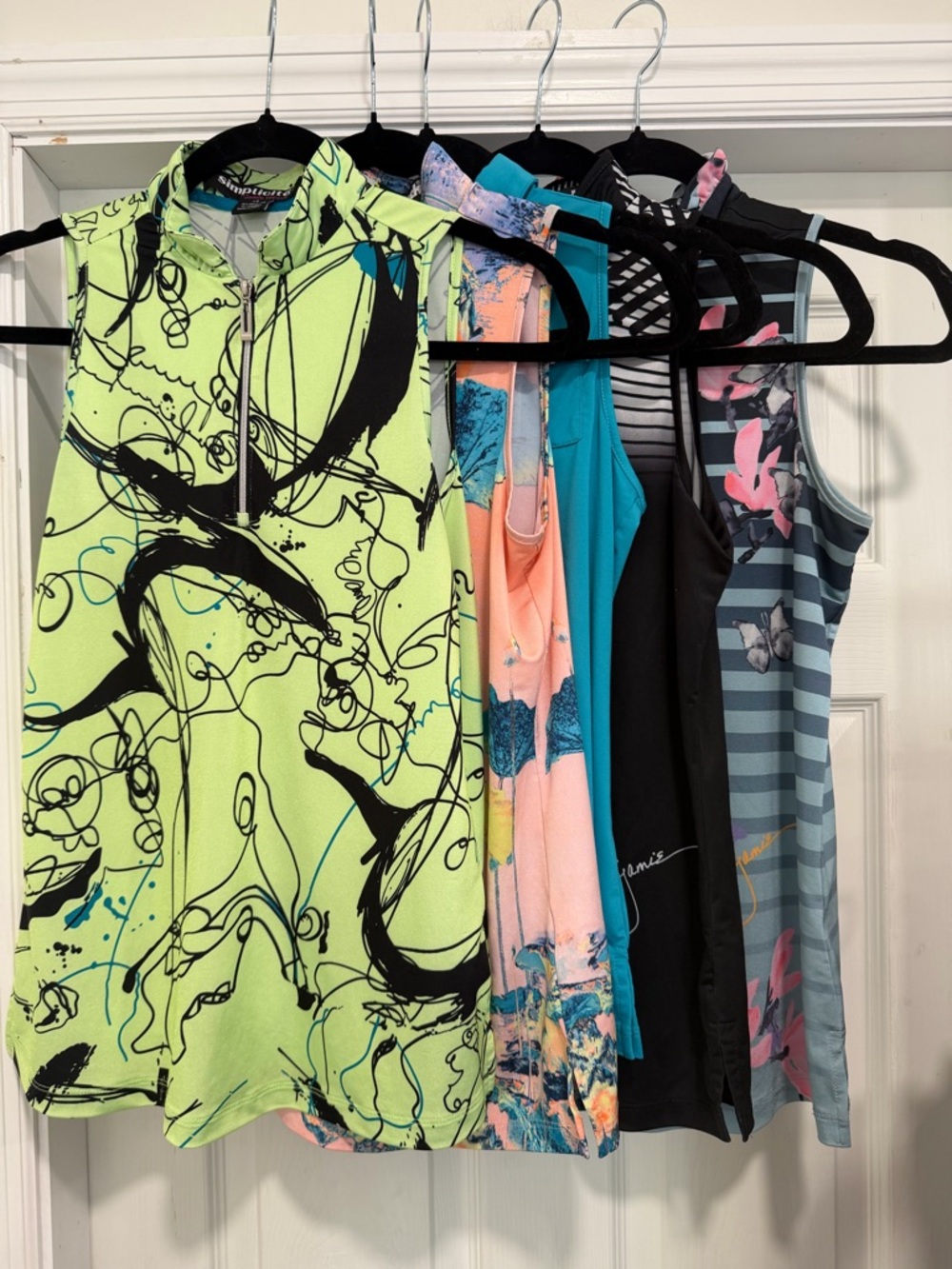 5 Jamie Sadock 1/4 Zip Sleeveless Floral Golf Shirt UPF 50+ EUC Size XS